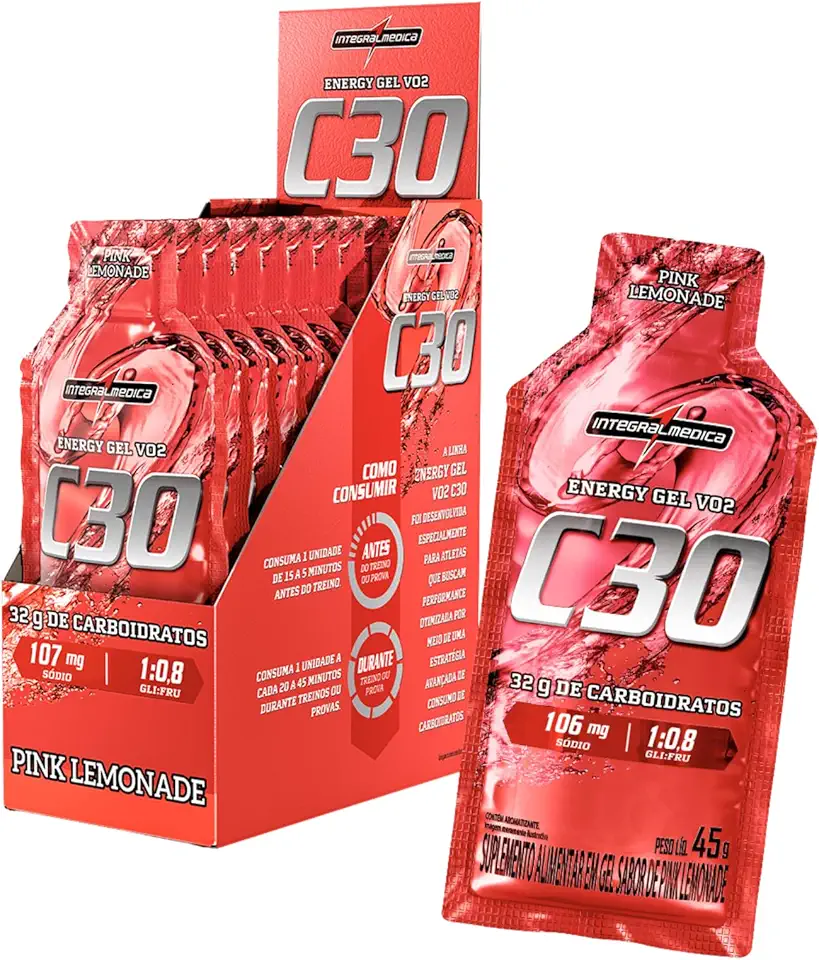 Gel de Carboidrato Vo2 Energy Gel C30 450g Integralmédica 10 Unid