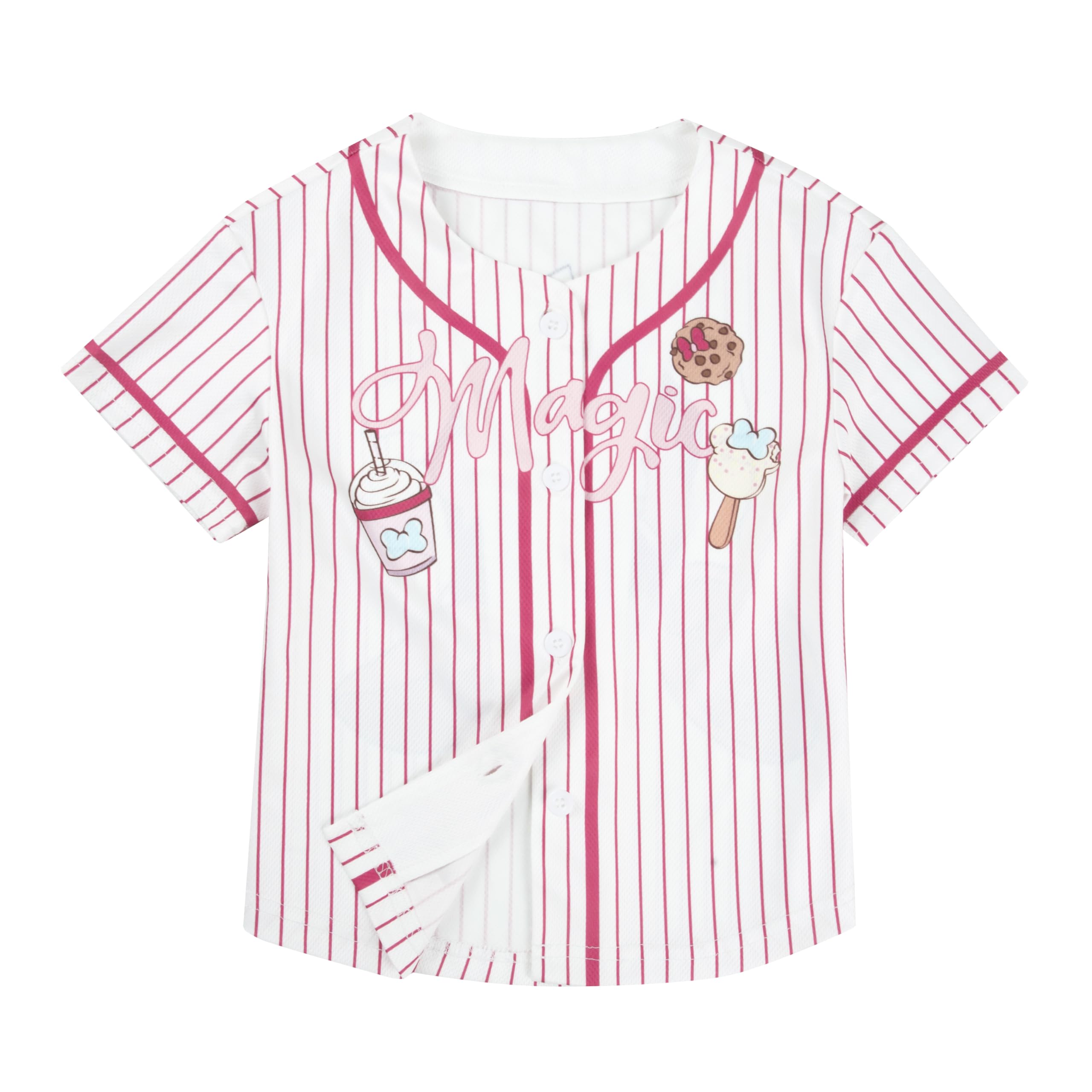 Hawaiian Baseball Jersey for Toddler Girls Summer Vacation Theme Park Outfit Short Sleeve Button Down Shirt