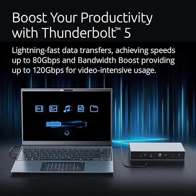Kensington SD5000T5 Thunderbolt 5 Docking Station, Dual 6K, 140W PD, Negro miniatura 3