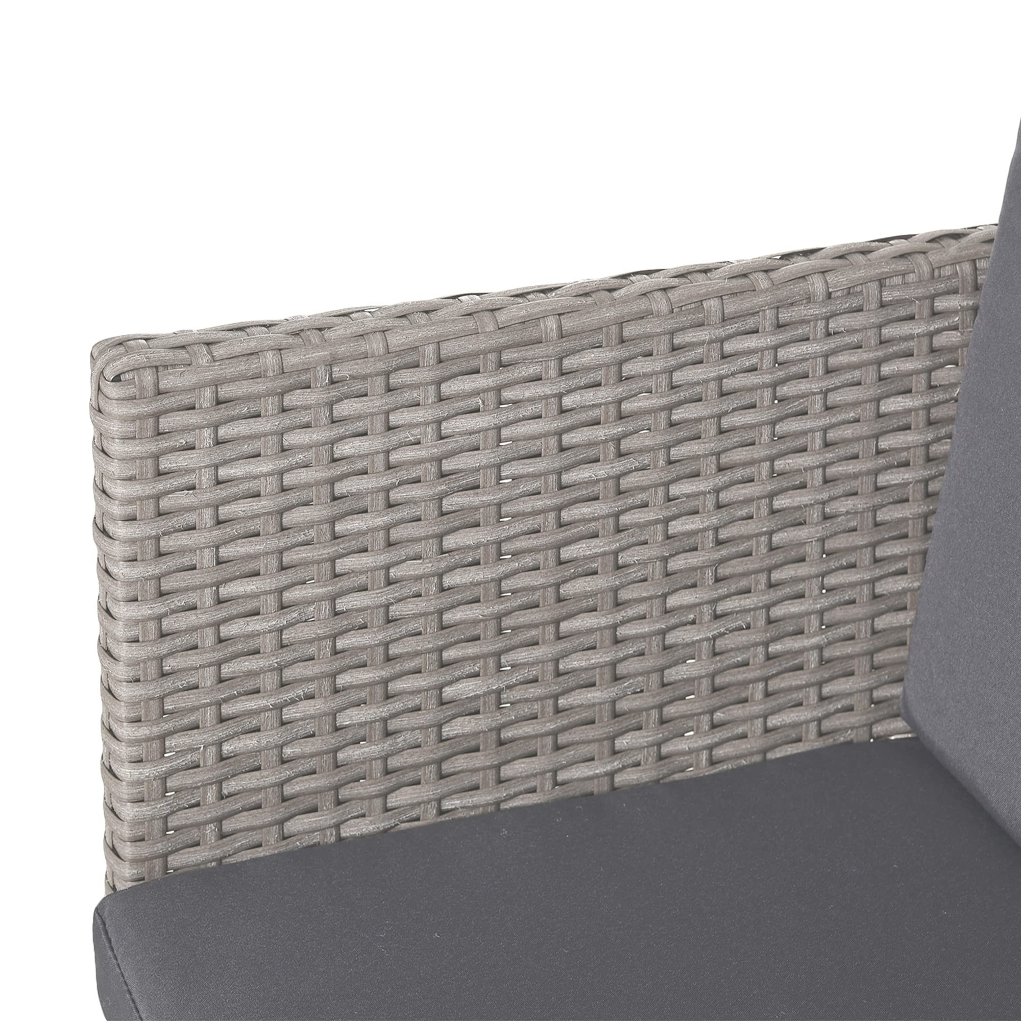 Outsunny Set Mobili da Giardino Esterno Tavolo con 4 Sedie 9pz Grigio | 4 Poggiapiedi, Rattan