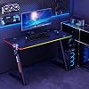 ErgoGaming Pulsar Profesyonel RGB Oyuncu Masası 120x60 Siyah, RGB Aydınlatmalı, Karbon Fiber Yüzey