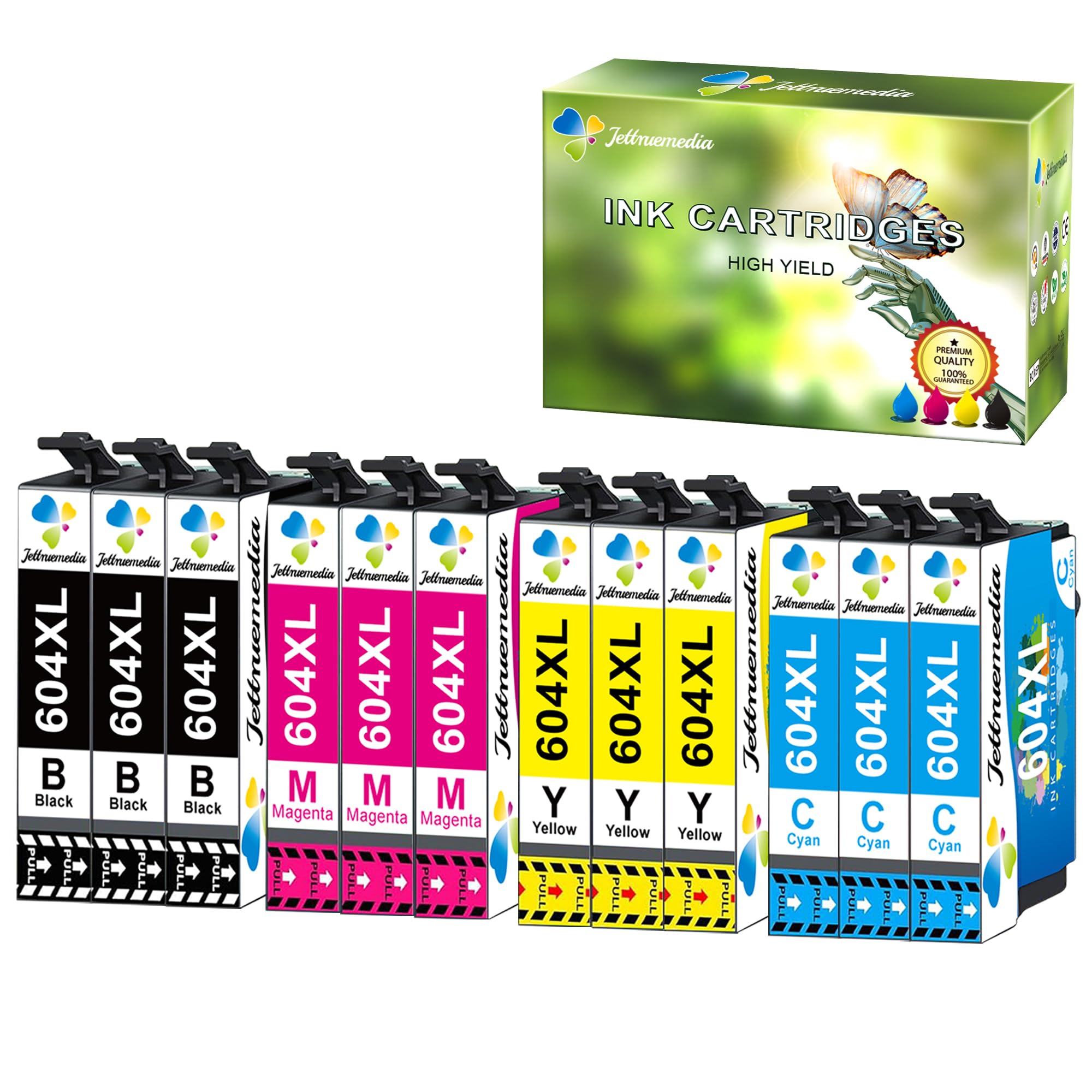 Jettruemedia 604XL 604 Cartucce d'inchiostro Compatibili per Epson 604 XL Cartuccia per Expression Home XP-2200 XP-2205 XP-3200 XP-3205 XP-4200 XP-4205 Workforce WF-2910DWF WF-2930 WF-2935 WF-2950