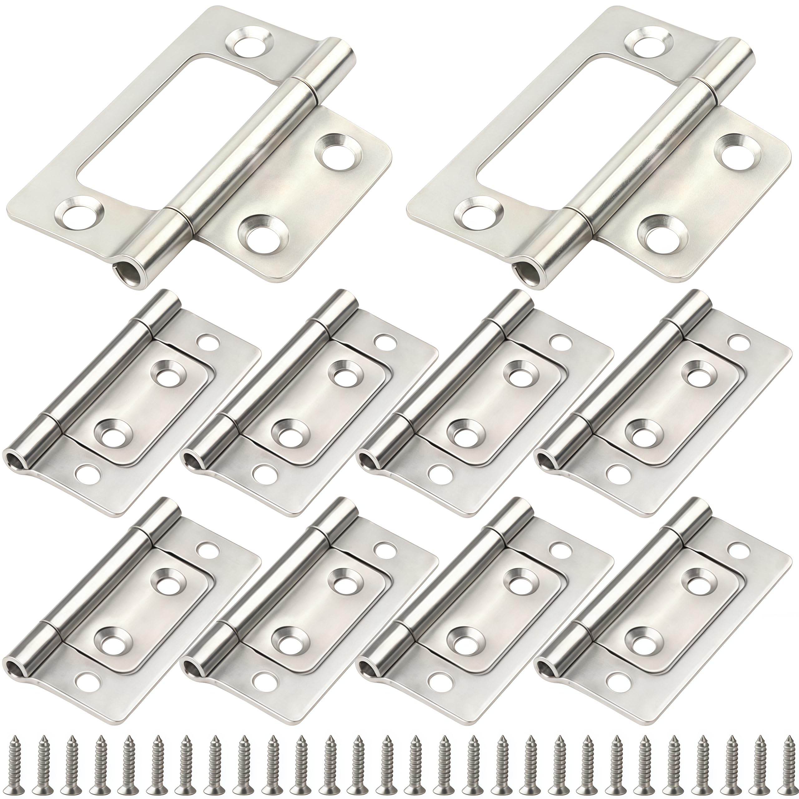 Vbnexyr Silver Folding Hinge 10 Pack Of 2 Inch Iron Hinges No Slotting Required Suitable For Picture Frames And Wooden Boxes