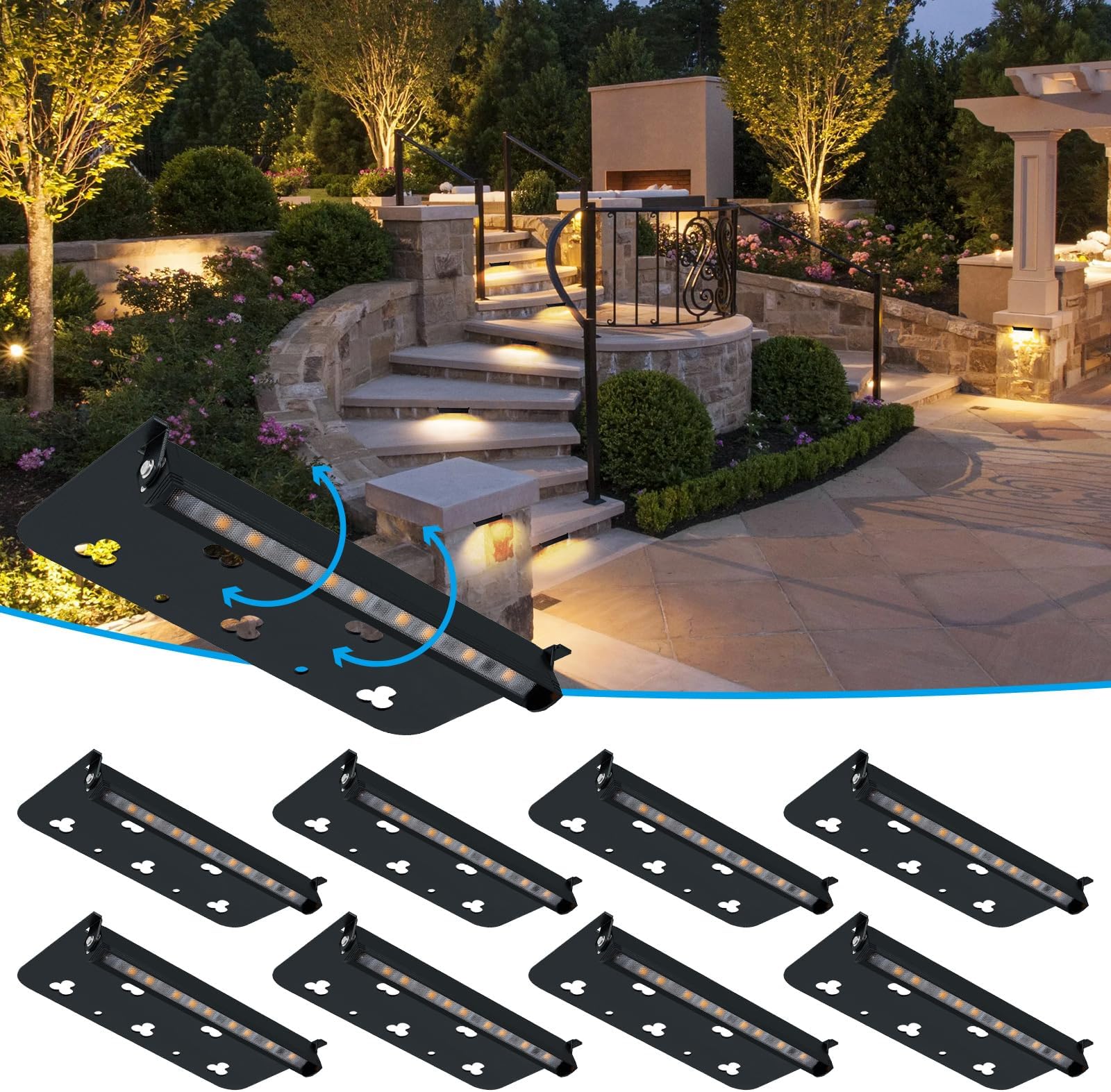 Modern 7inch 3W Hardscape Lighting,2700K Soft White Retaining Wall ...