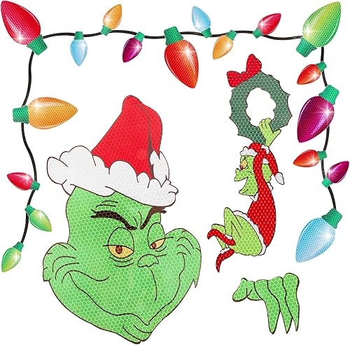 31 imanes reflectantes de Navidad para automóvil, decoración magnética para nevera, decoración navideña para refrigerador (Navidad)