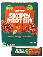 Vista 14 de SimplyProtein - Barra de proteínas bajas en carbohidratos, paquete de 16, chocolate con mantequilla de maní y chocolate negro y almendra, barras