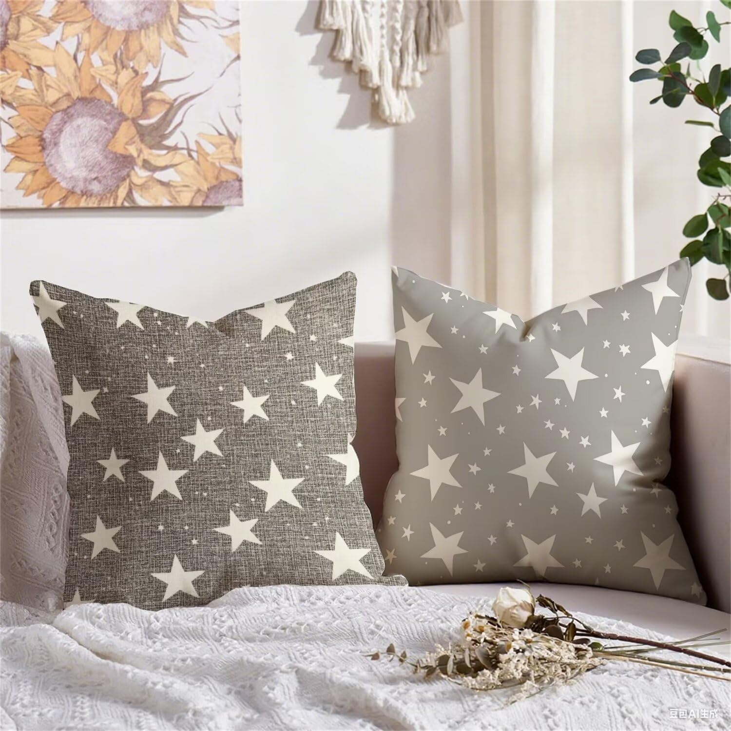 SimplicityCushions R -369 - Federa per cuscino, 60 x 60 cm, tinta unita, confezione da 4, cuscini da giardino per esterni, lussuosi federe quadrate in velluto, decorative, per la casa