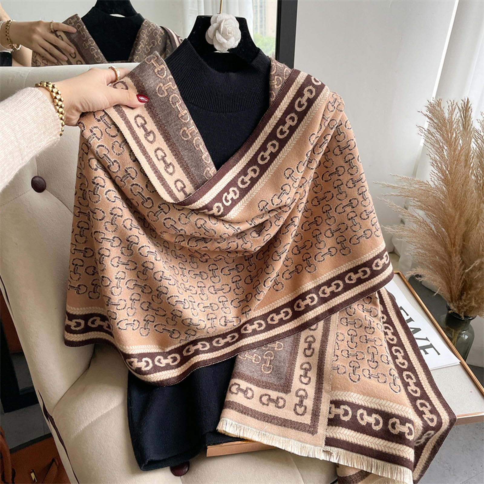 Zonto Châle Écharpe Épaisse De L'Écharpe pour Femmes Chaudes Et Châle en Cachemire Imprimé Enveloppe De Cachette De Voyage De Voyage en Cachemire pour Femmes