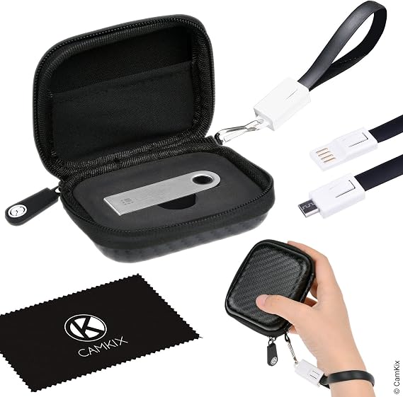 Ledger Nano S Bitcoin/Cryptocurrency Wallet Protective Case with USB Strap for Transfer Power Data Transfer Durable Nylon Hard Shell Case with Mesh Pocket Lightweight Safe