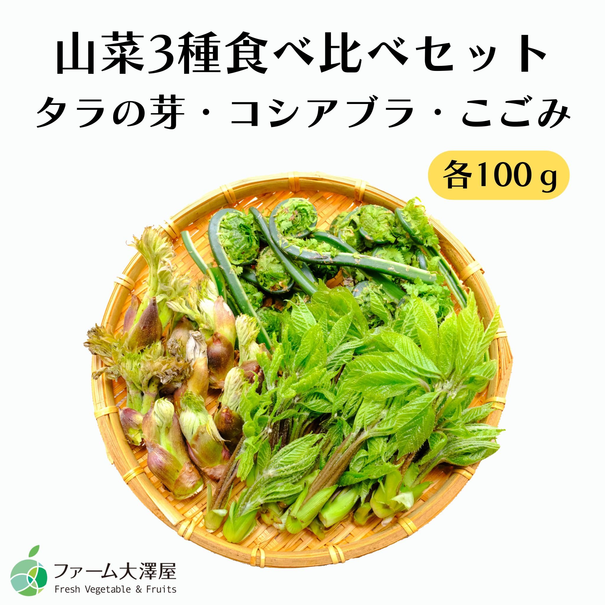 Amazon.co.jp: 山菜セット たらの芽・こしあぶら・こごみ 各約100g