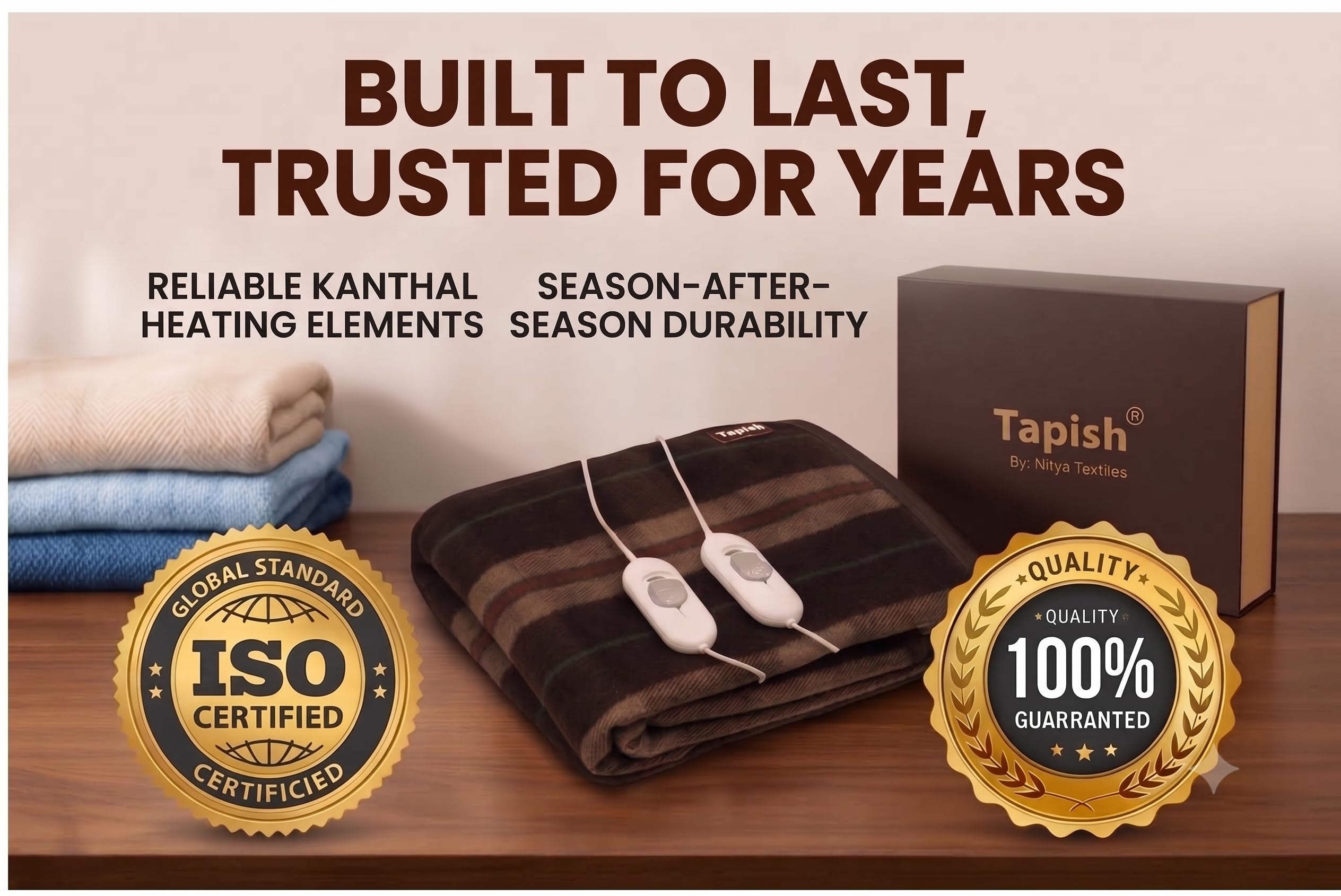 Tapish Woollen Electric Blanket - Double Bed Warmer -9