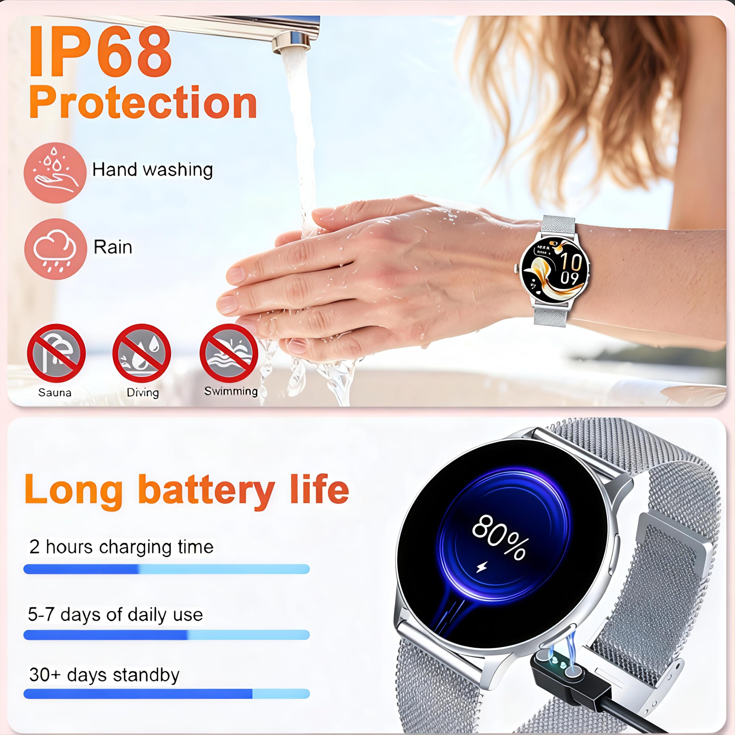 Jugeman Smartwatch Uomo, 1,43" HD Orologio Smartwatch Uomo con Chiamata Bluetooth,Militari Smart Watch Tracker 160+ Modalità Sportive