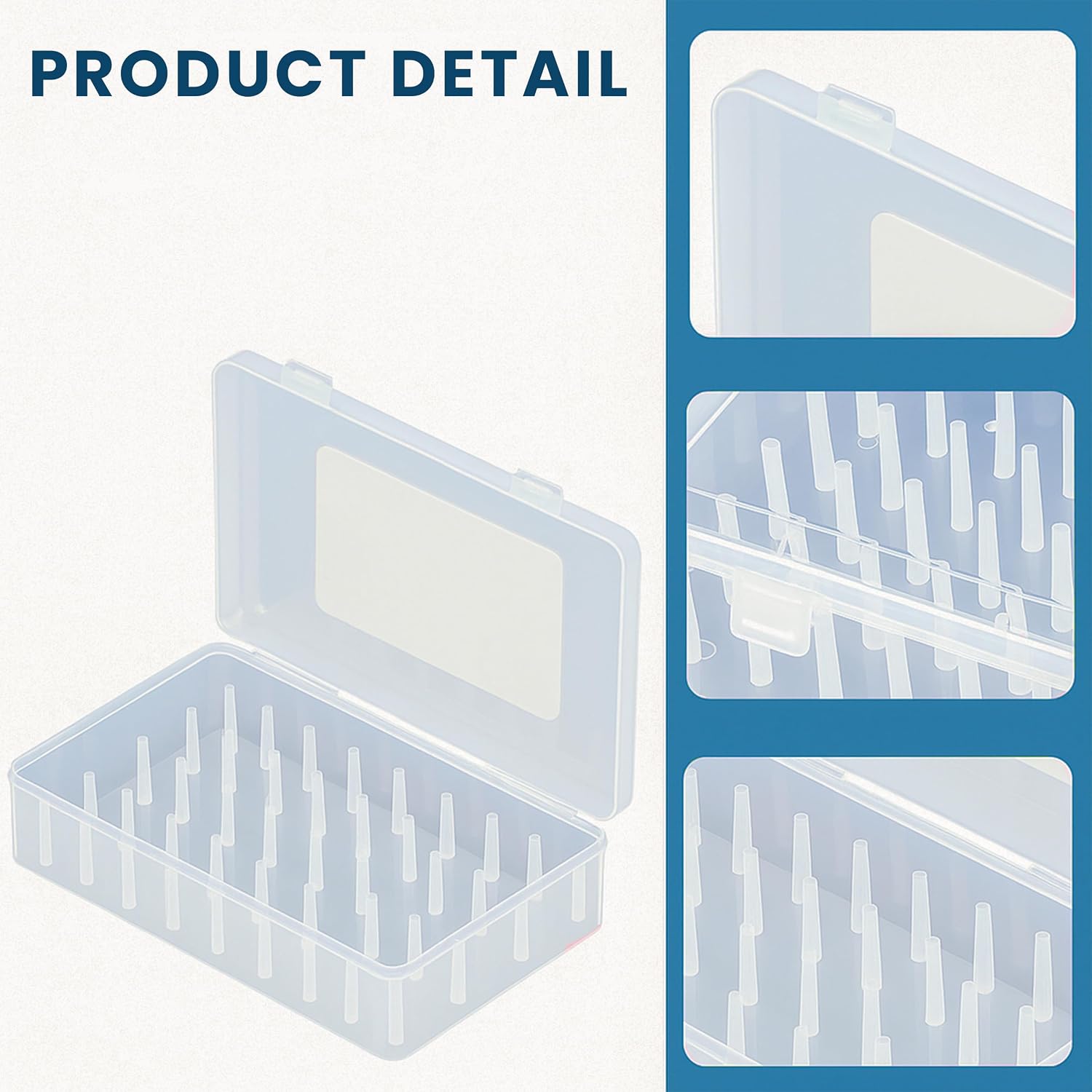 Threads Organizer Box | 42 Slots Thread Holders for Spools of Thread with Lid | Clear Spool Holder & Sewing Organizer | Plastic Organiser Box for Embroidery (not for Large Spools)
