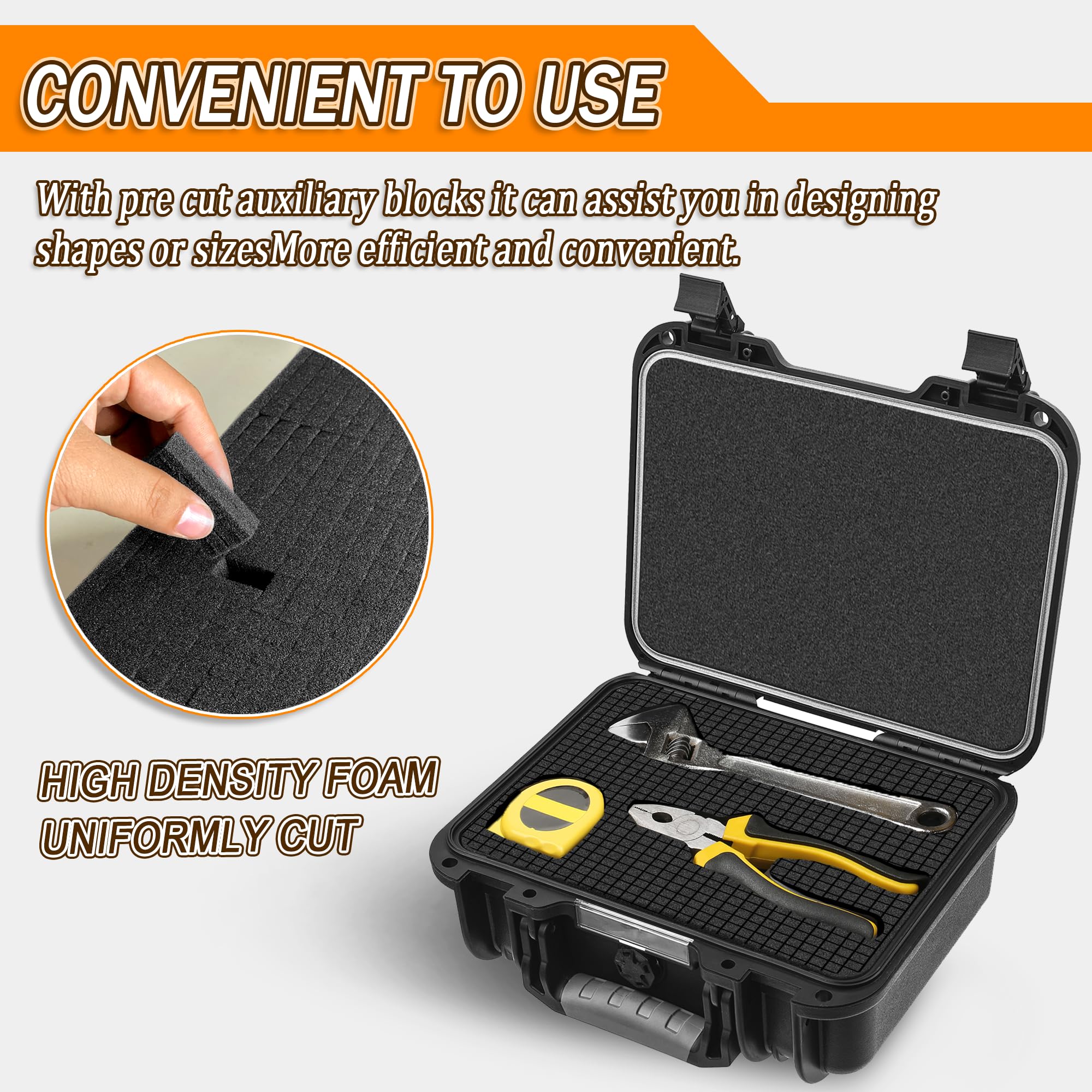 8 Pcs Pick And Pluck Foam 3 Sizes Pick Apart Foam Insert Pre-Cubed Pick Foam Padding Polyethylene Foam Sheets For Crafts Toolboxes Storage Drawer - View #9