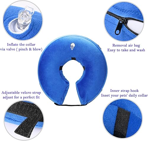 Miniatura 3 de Katoggy  Collar inflable de perro para recuperación y protección, cono inflable suave para perro, collar de cono para mascotas, collar de gato,