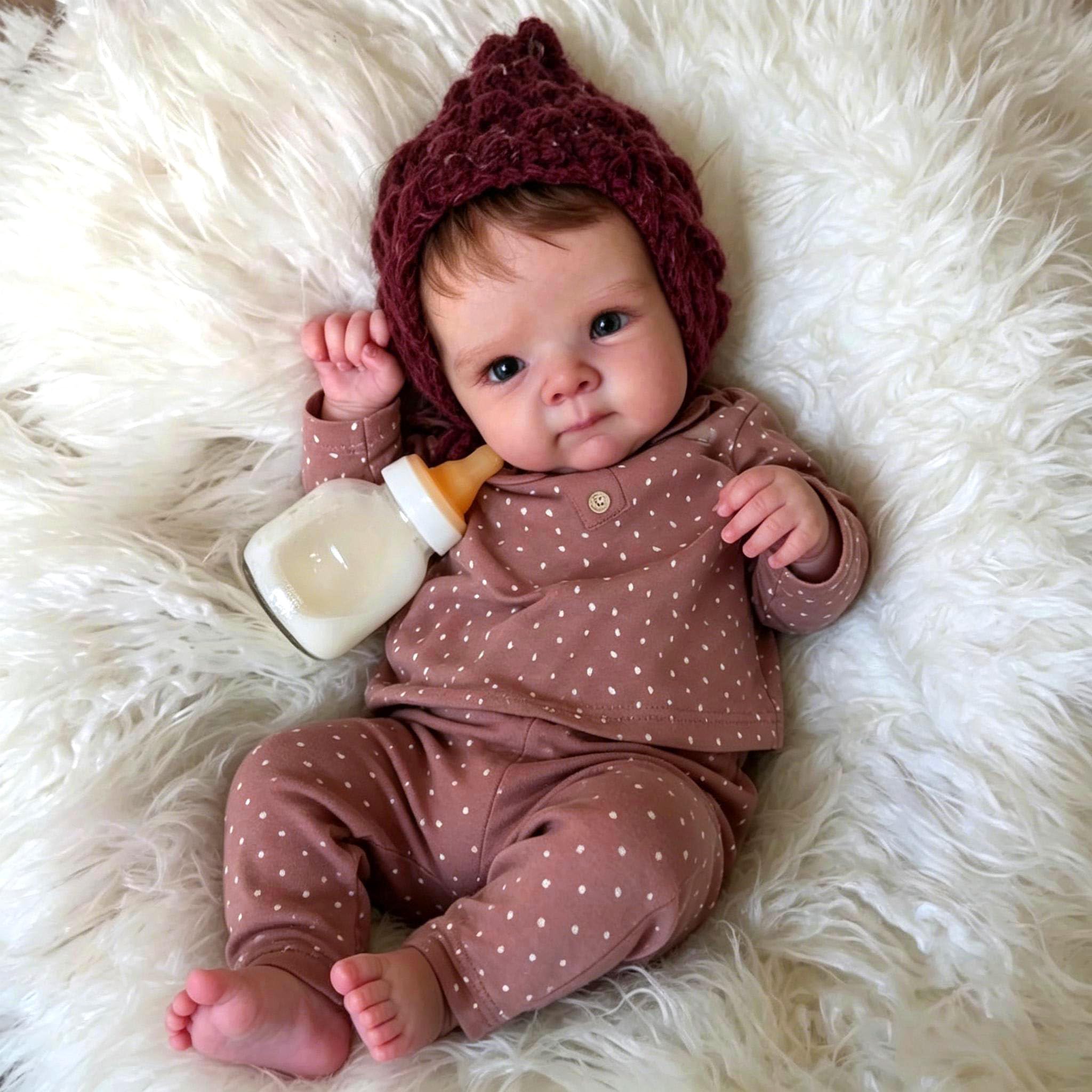 Anano Reborn Baby Dolls Silicone Full Body 45CM Realistic Baby Doll Girl, Full Silicone Babys Doll, Real Life Babys Reborn Dolls, Lifellike Newborn Babies Dolls' With Accessories