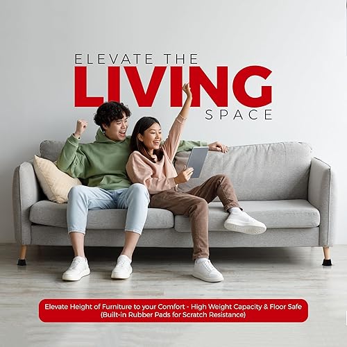 Miniatura 8 de Utopia Bedding Elevadores de cama de 2 pulgadas, paquete de 8, elevadores redondos para muebles con espuma antideslizante superior con placa de