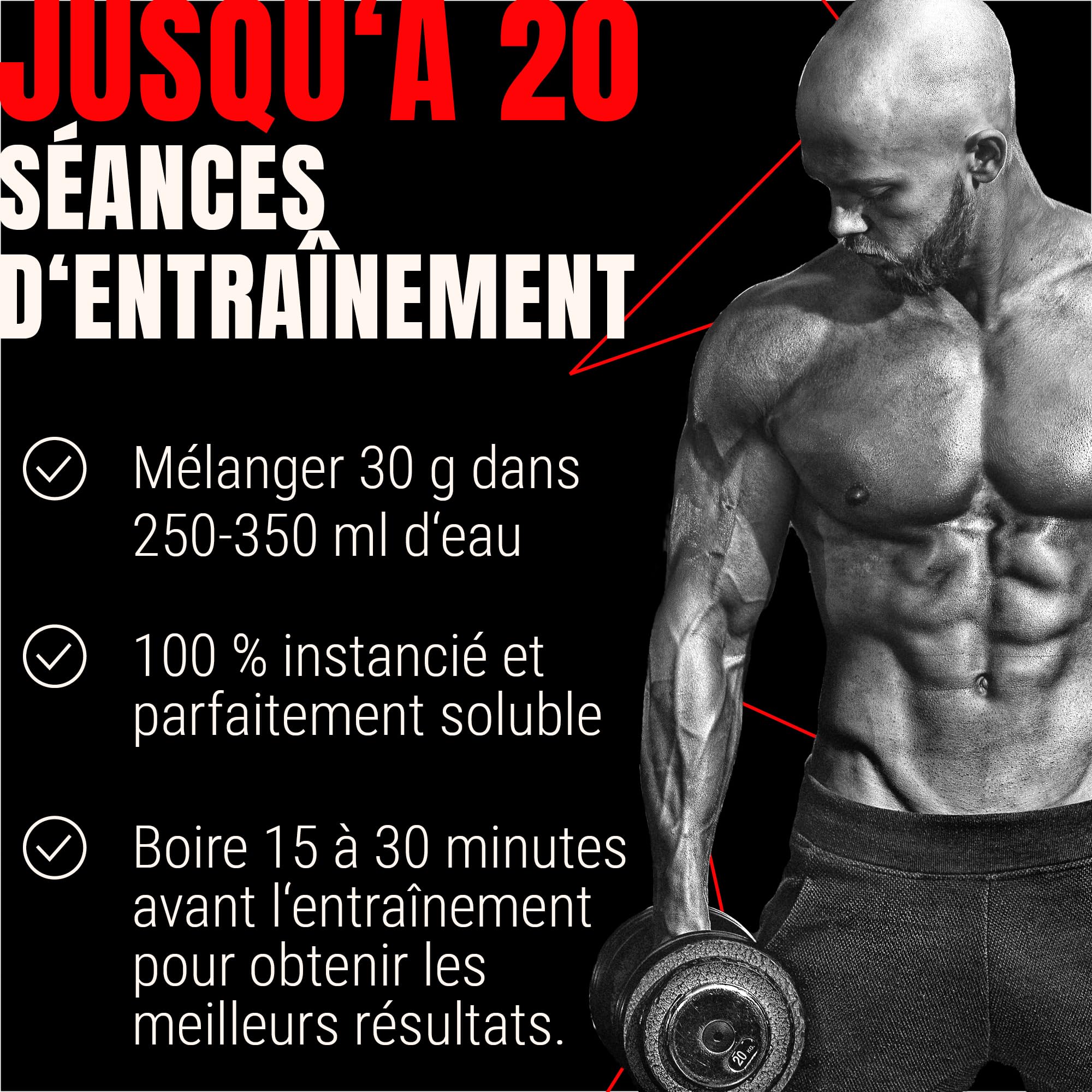 Powerstar BLACKOUT Pre Workout Booster Hardcore 600g | Booster Pré-Entraînement | Haute Dose avec Caféine Naturelle | Fitness & Énergie | Fabriqué en Allemagne | Végétalien | Green Lemon