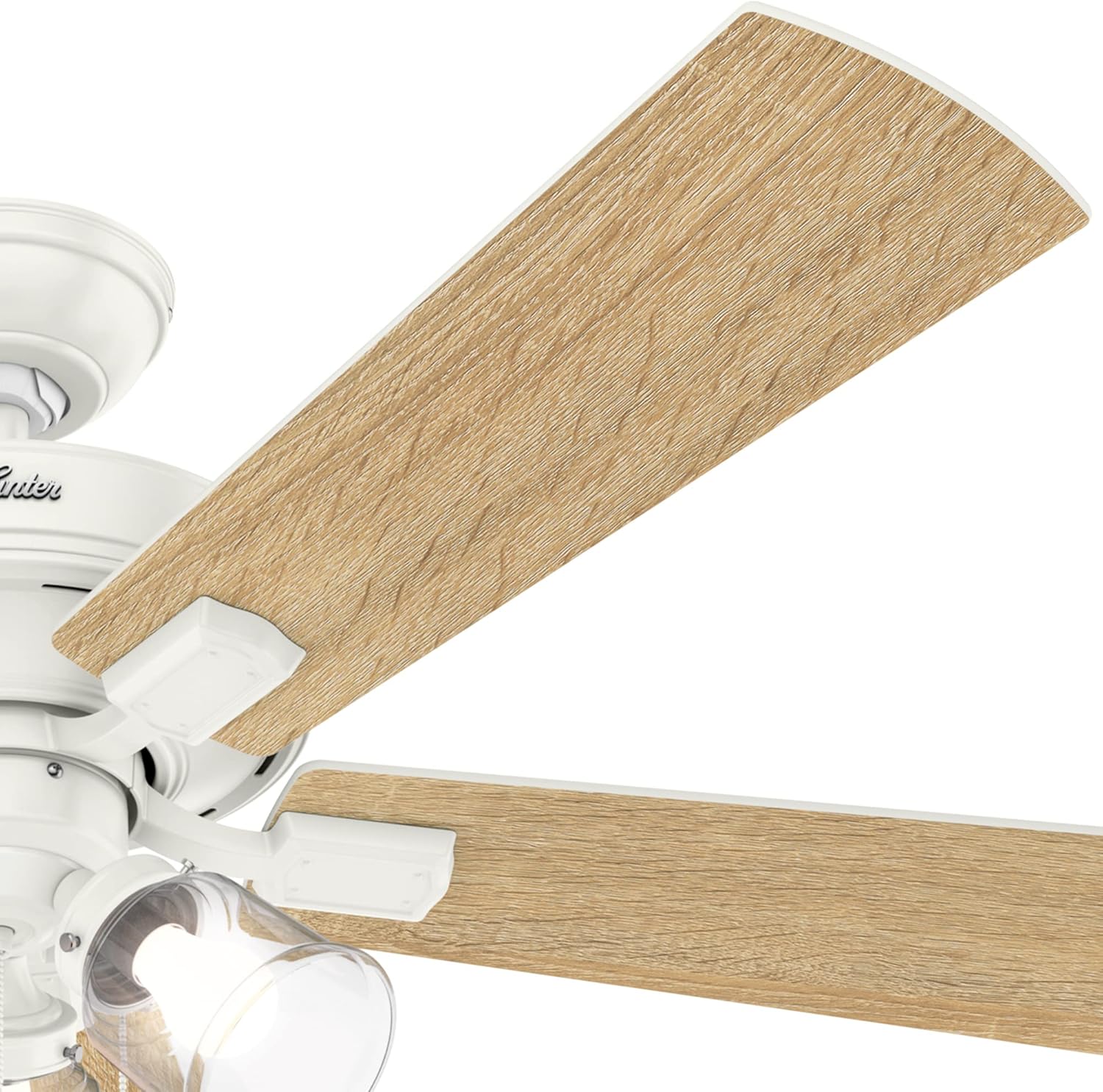 Hunter Fan 52 inch Casual Fresh White Indoor Ceiling Fan with Light Kit (Renewed)