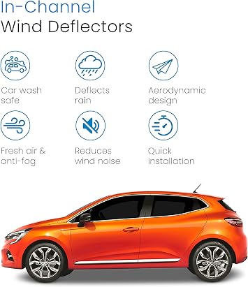 EdgeVisors Wind Deflectors Renault Clio MK5 5Dr Hatchback 2019+ 4pc
