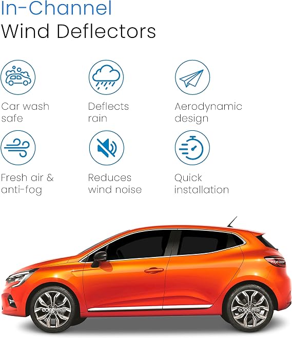 EdgeVisors Wind Deflectors Renault Clio MK5 5Dr Hatchback 2019+ 4pc