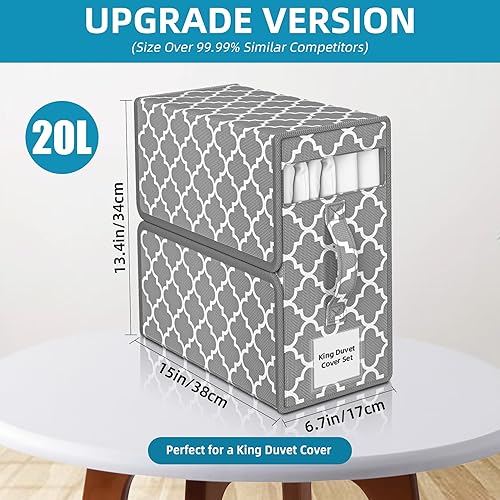 Miniatura 2 de Organizadores de sábanas y almacenamiento XXL (tamaño Queen o King), paquete de 4, organizador de carpetas de sábanas más grande para juego de funda