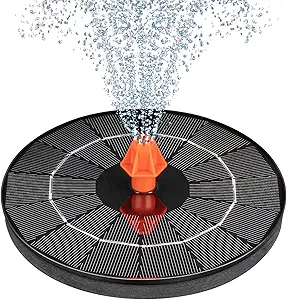 3.5W Solar Fountain, Upgrade Solar Water Fountain Pump Outdoor,Solar Bird Bath Fountains with 4 Fixed Rods & 8 Orange Nozzles for Bird Bath, Garden, Pond, Pool