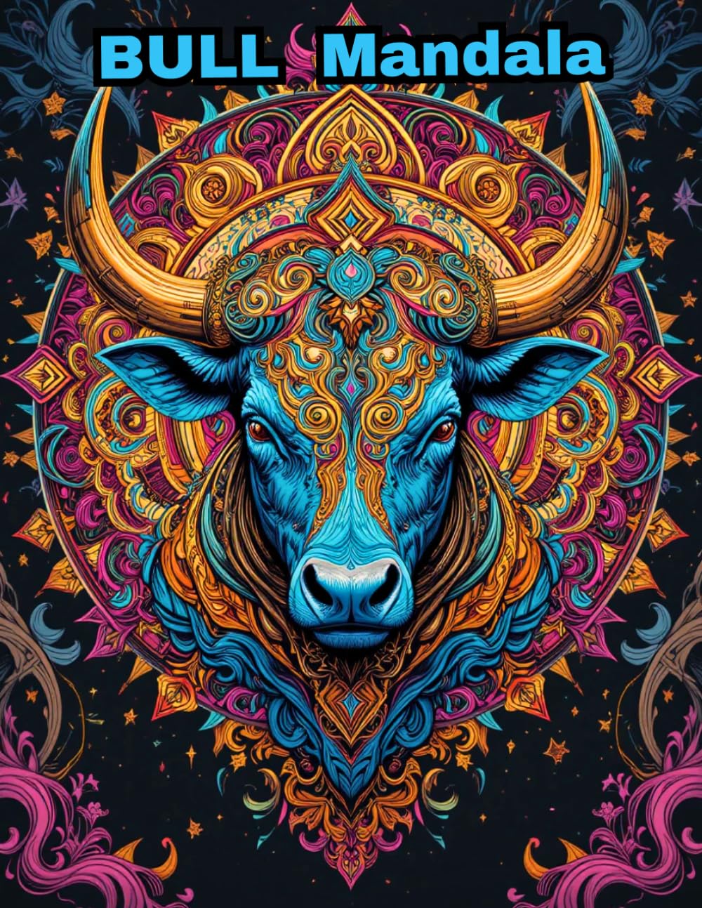 Bull Mandala Coloring Book: 50 Unique Animal Designs for Stress Relief and Relaxation