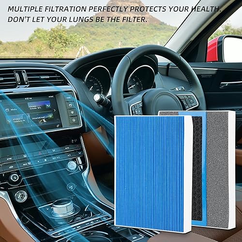 Miniatura 6 de 1 filtro de aire de cabina HEPA de repuesto de carbón activado CF11854 compatible con Nissan Qashqai 2017-2022, Rogue 2014-2020, Rogue Sport