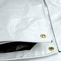 Vista 4 de HydraTarp - Lona impermeable súper resistente de 16 mil de grosor de 10 x 12 pies, lona reversible color blanco/marrón