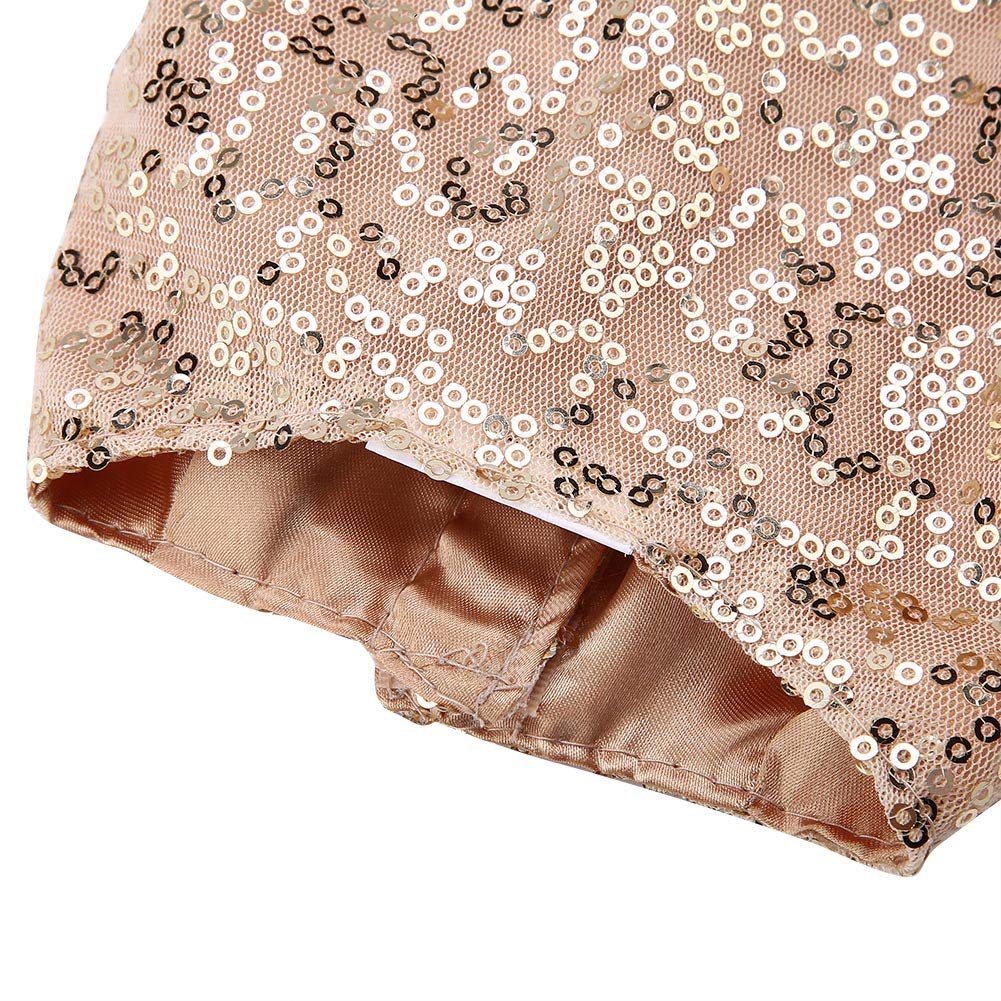 Abito da sposa per cani con paillettes e gilet in pizzo tutu XL oro
