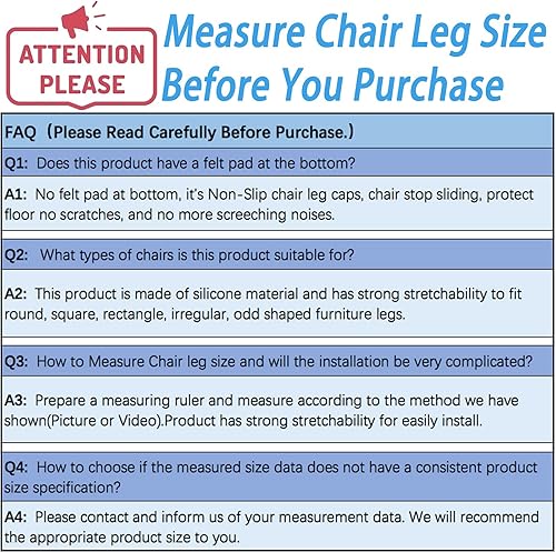 Miniatura 6 de Protectores de suelo de silicona extra pequeños para patas de silla, para muebles de 0.5 a 1 pulgada, fundas antideslizantes para patas de silla,