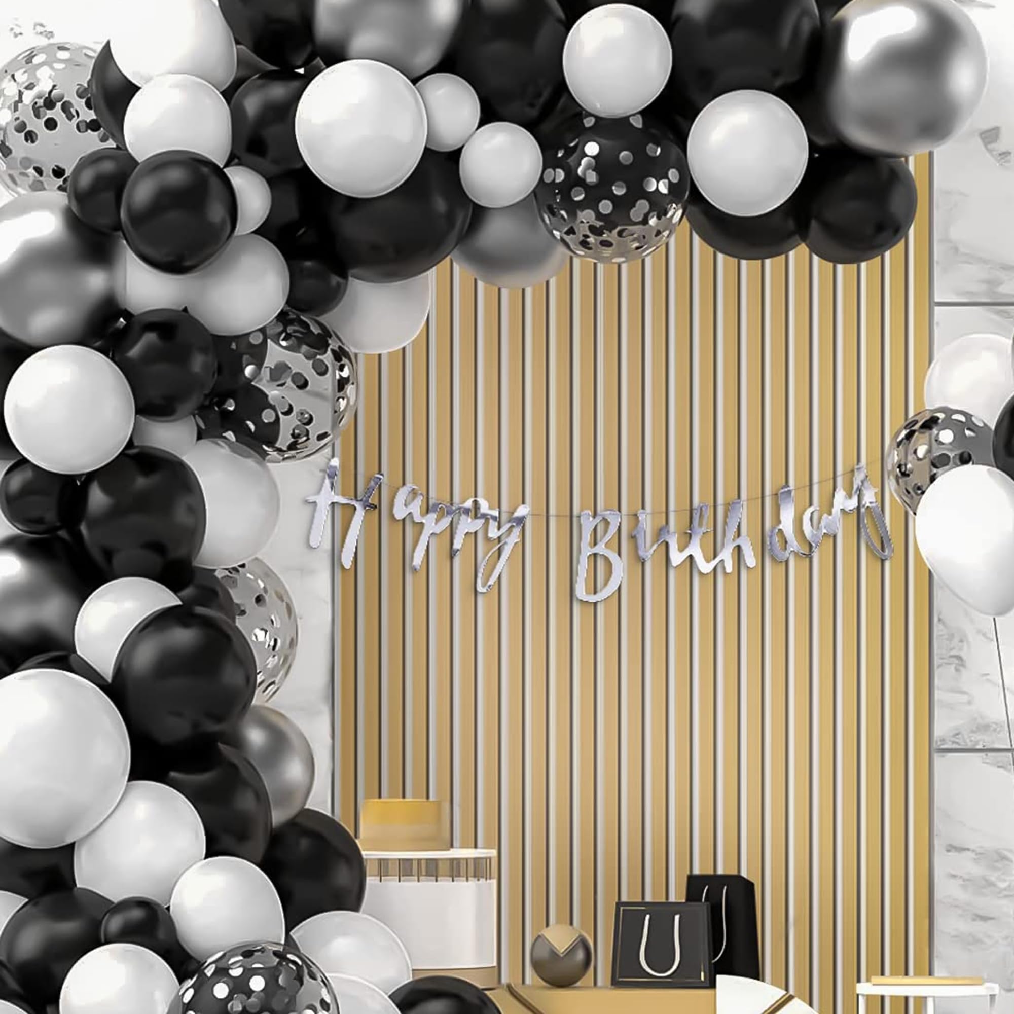 Special You Black Theme Birthday Decoration Set with Metallic Confetti Balloons for Boys, Girls & Kids – 65 Pcs 1