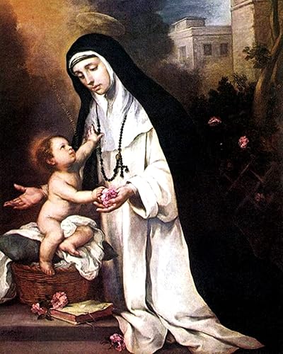 Cuadro de impresión católica - Santa Rosa de Lima - 8" x 10" listo para ser enmarcado