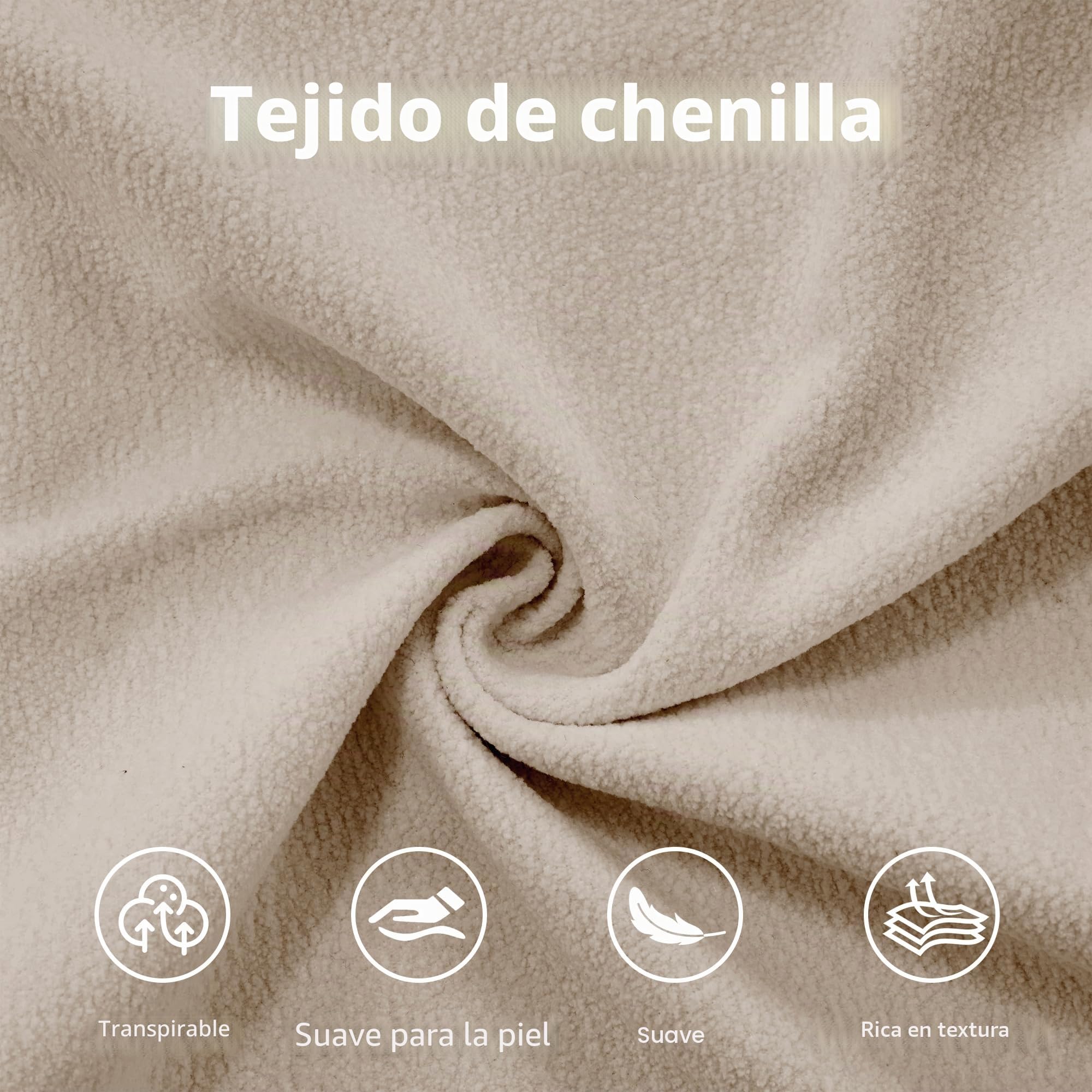 Sofá esquinero convertible moderno de 313 cm, sofá grande convertible de 3 plazas con puf para salón, sofá modular profundo con estructura de madera maciza y revestimiento de chenilla, café claro