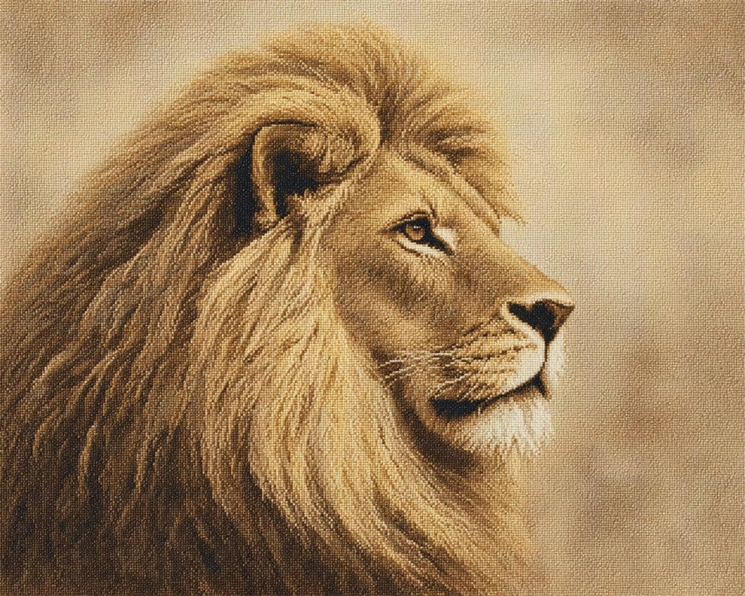 Henypt DIY Latch Hook Rug Kit Lion 80x115cm