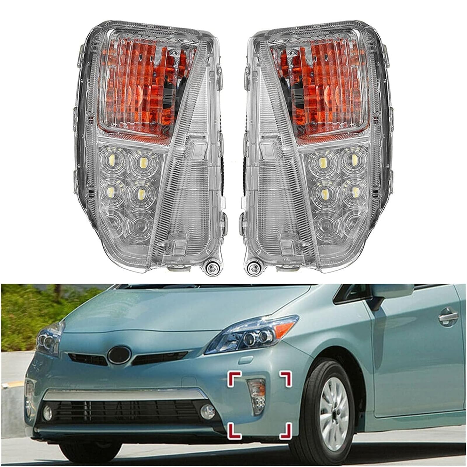 Samochodowe światła przeciwmgielne dla Prius 2012 2013 2014 2015, przedni zderzak światła przeciwmgielne, zestaw przednich reflektorów z wiązką i przełącznikiem, 1 para-A