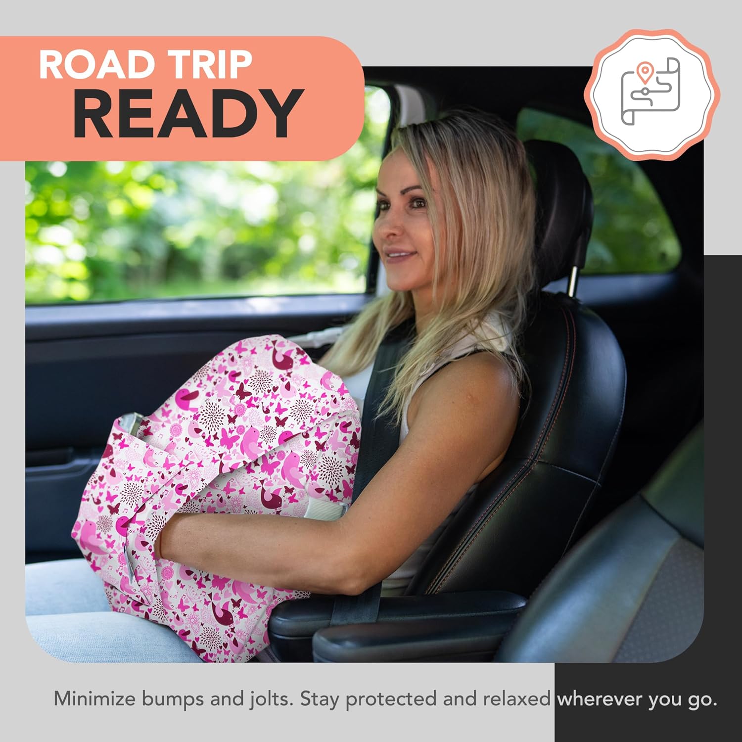 Hysterectomy Pillow for Abdominal Surgery, C Section Pillows, Post Hysterectomy Recovery Must Haves, Recovery Gifts Products, After Surgeries Tummy Tuck Pillow, Heart Surgery Pillows - Pink Bird