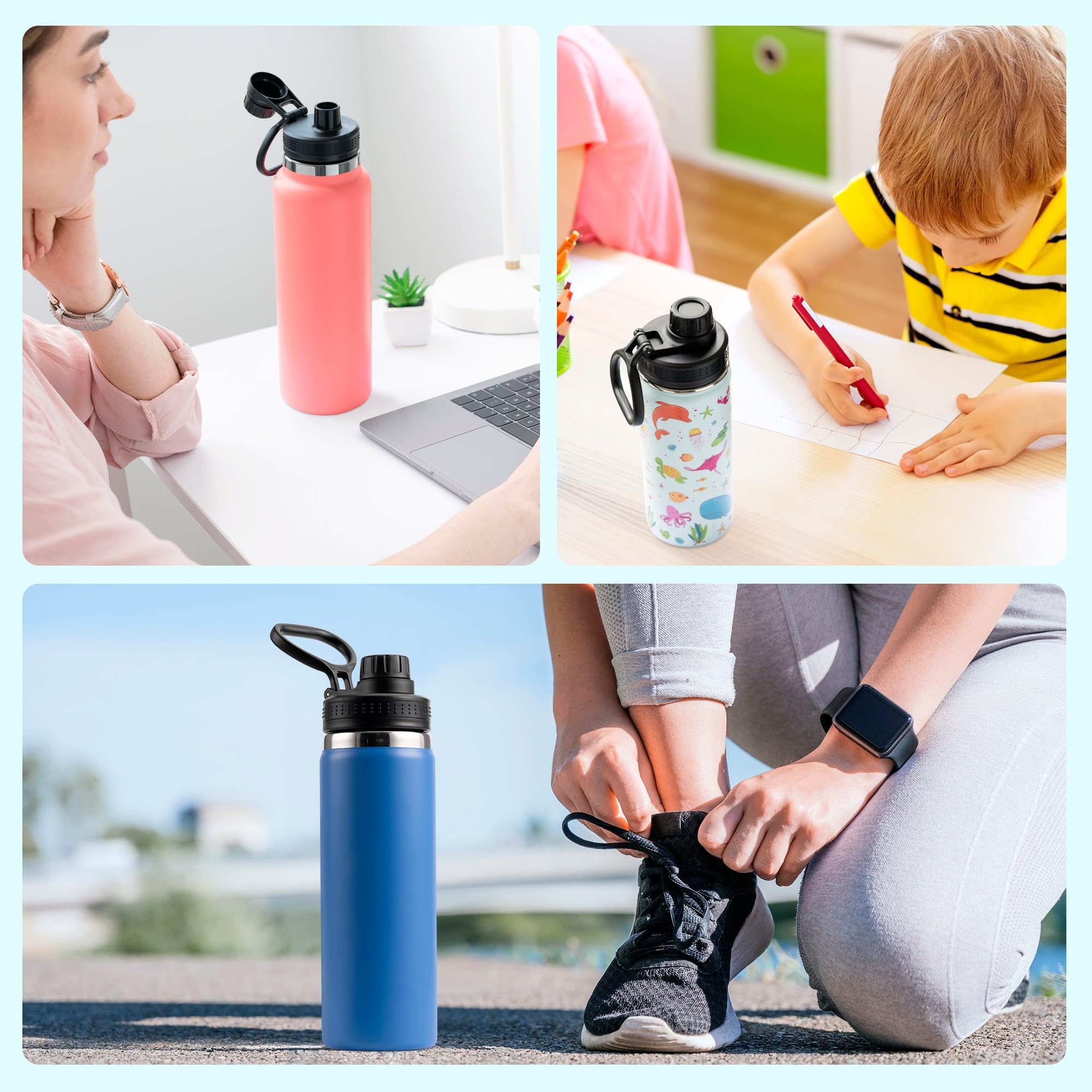 Ersatzdeckel für Hydroflask, einfache moderne Eisenkolben und andere Weithalswasserflaschen, 2 Stück