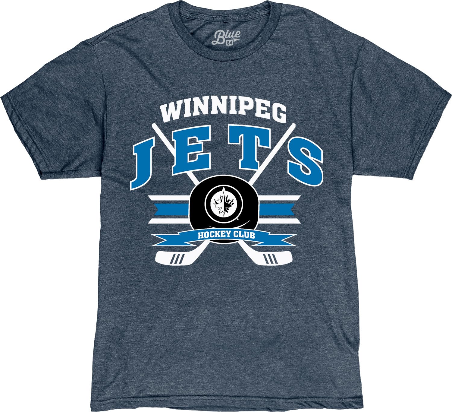 Blue 84 NHL Officially Licensed T-Shirt Heathered Hockey Puck