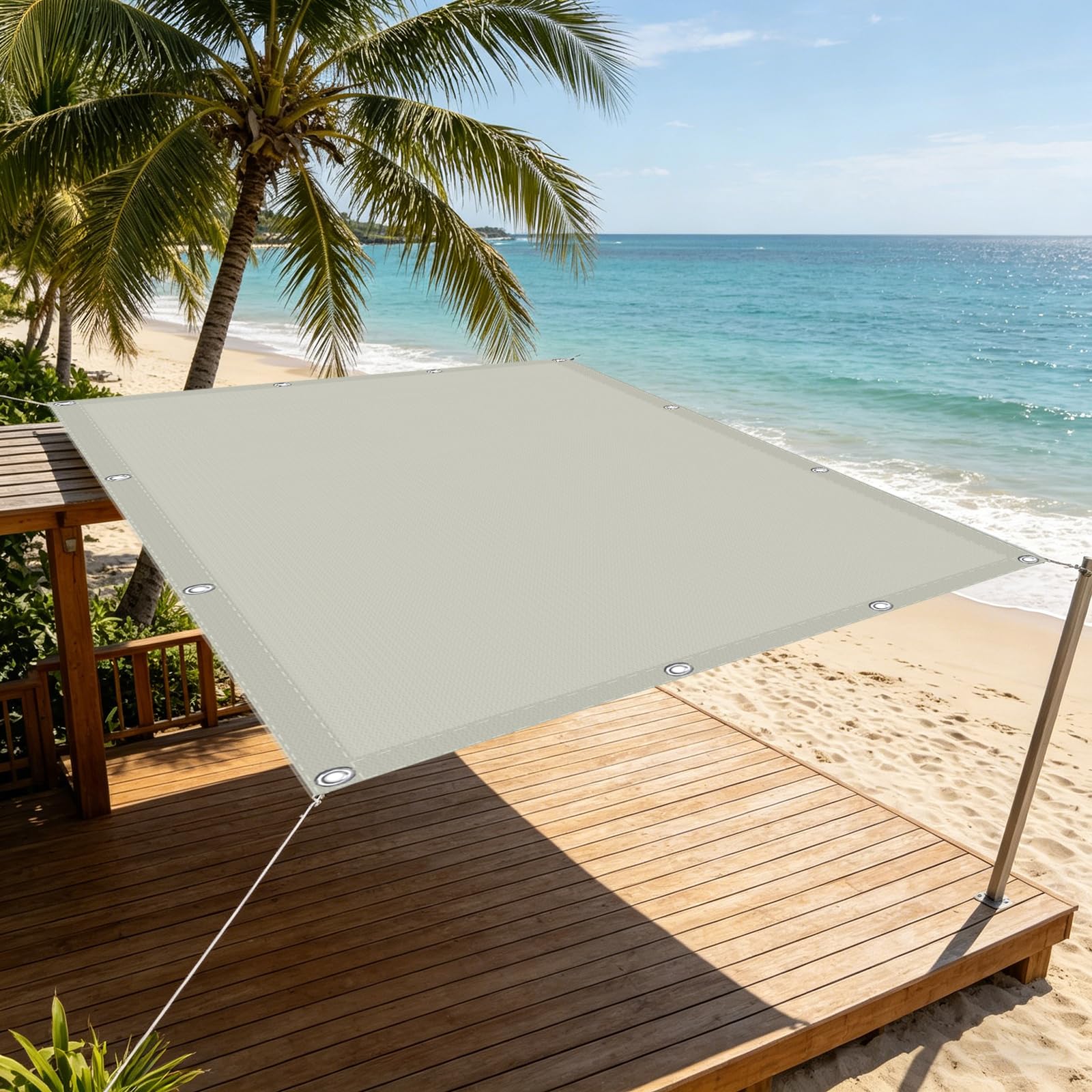 Voile d'ombrage imperméable 240x450 cm contre la pluie et le soleil sur la pergola
