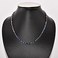 Vista 5 de OdrillionGems 100% Genuine Ethiopian Black Opal Gemstones Choker Necklace, Opal Nuggets Beads, 925 Sterling Silver, Healing Crystals, Handmade