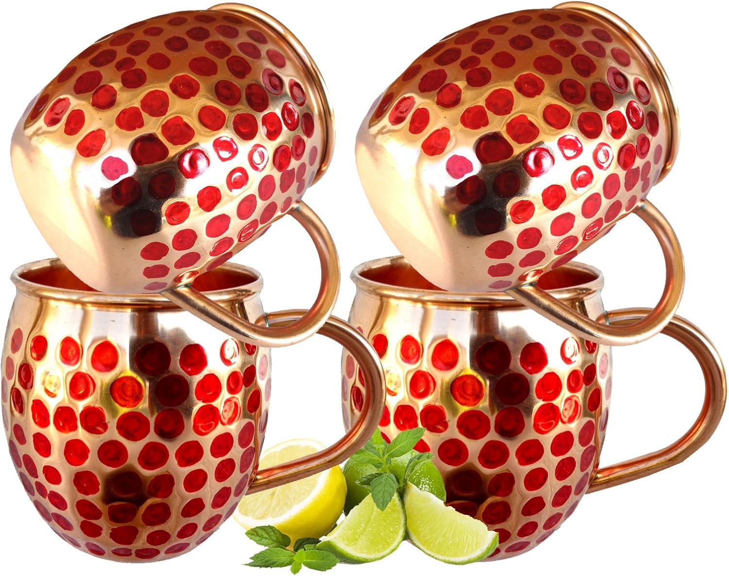 Rastogi Handicrafts Moscow Mule Mugs INNER RED COLOR PURE COPPER MUG (4)