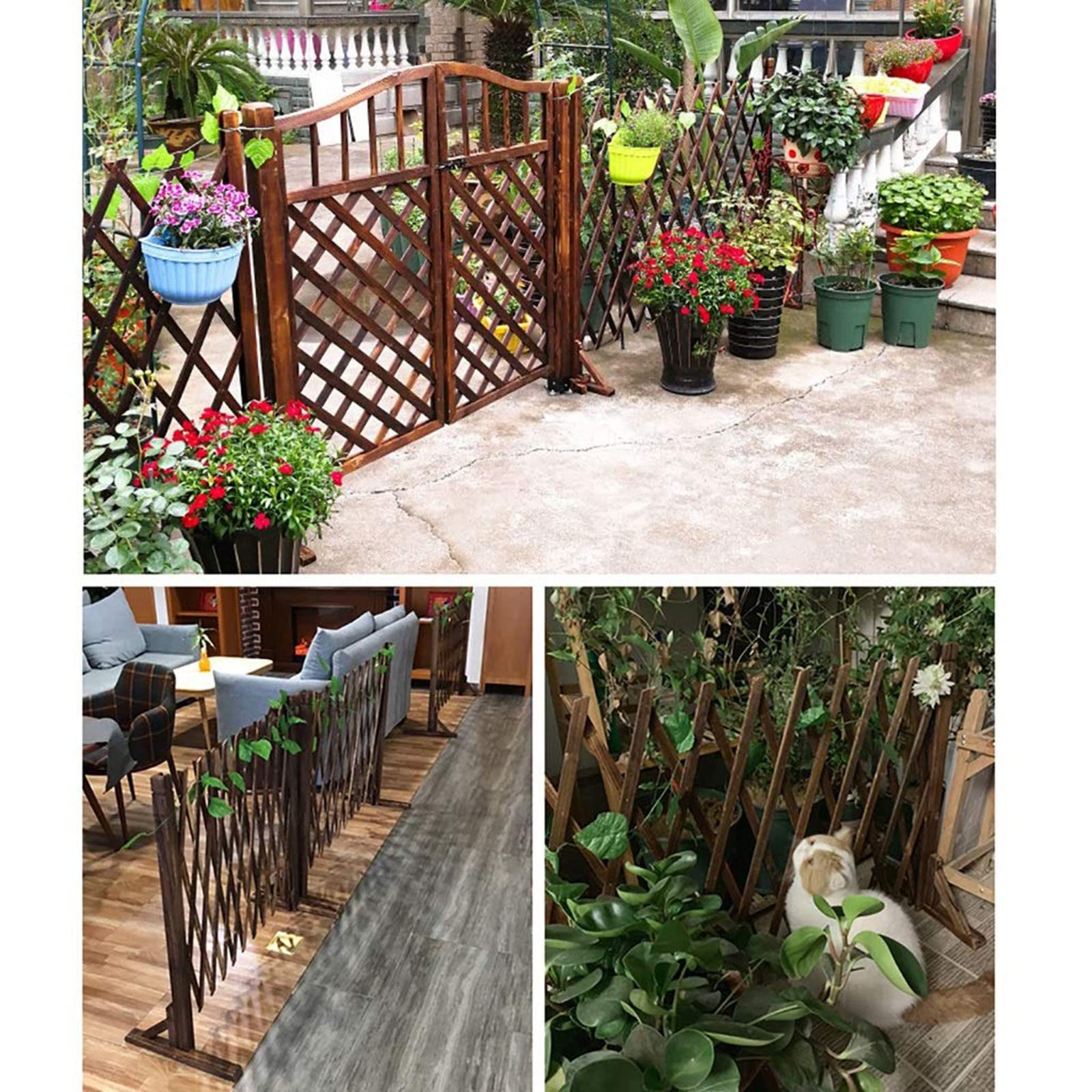 Recinzione vegetale Recinzione per cani Recinzione per animali domestici Recinzione per la prevenzione della fuga di gatti all'aperto - Recinzione per animali da giardino espandibile ( Size : 120*50cm