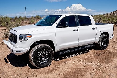 Miniatura 7 de Raptor Series Estribos de 6.5 pulgadas de ancho con agarre de dientes de sierra de aluminio negro para cabina doble Tacoma 05-23