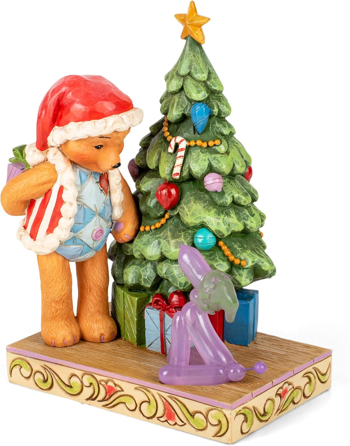 Enesco Jim Shore Button and Squeaky Hiding Present Christmas Tree Figurine, 5.7 Inch, Multicolor