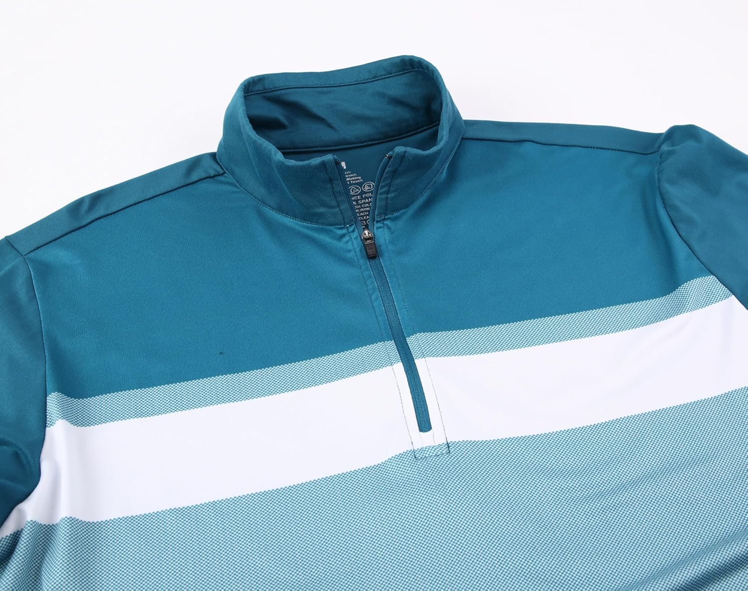 Alex Vando Mens Golf Shirts Long Sleeve Mock Neck Color Block Zipper Polo Shirt for Men - Image 4