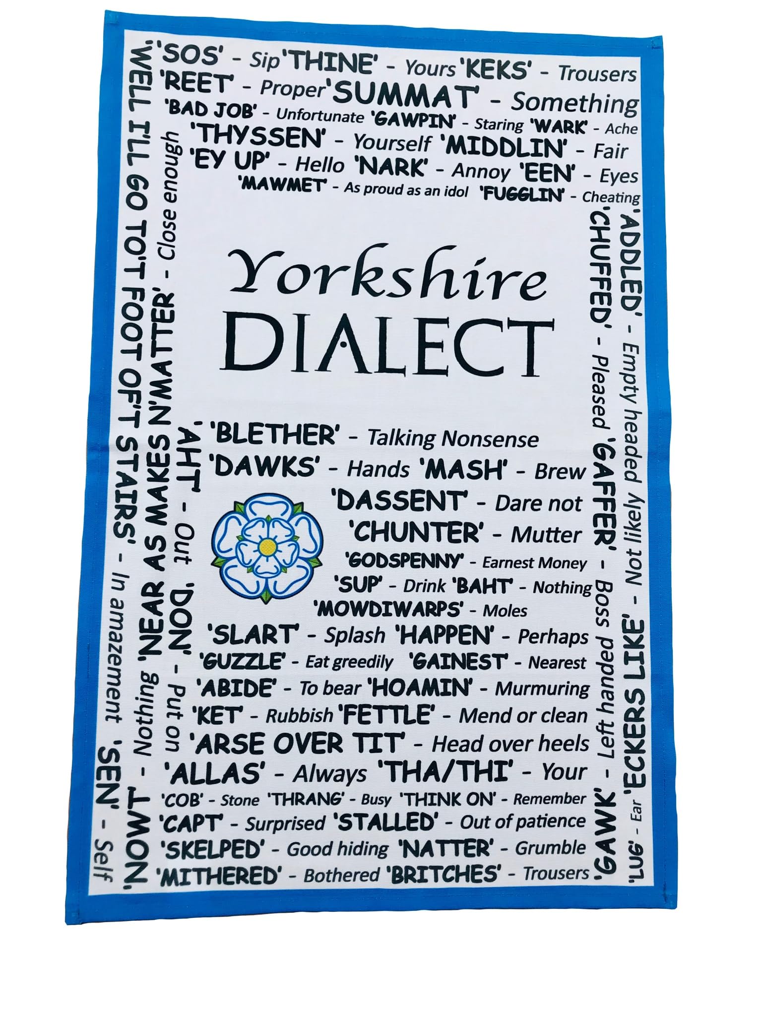 D&A Gifts Yorkshire Dialect Tea Towel 100% Cotton - Great Yorkshire Gift - YSH-TT