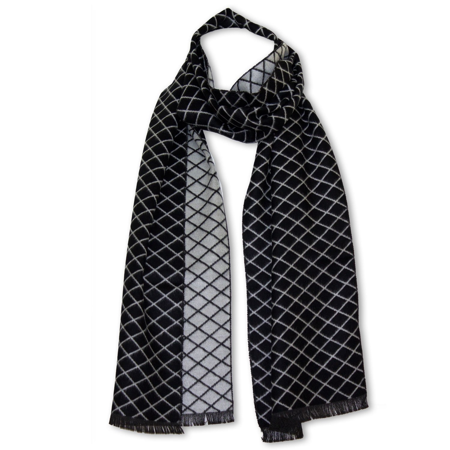 Men's Silk Viscose Soft Reversible Scarf, Designer Gift Box, O/S