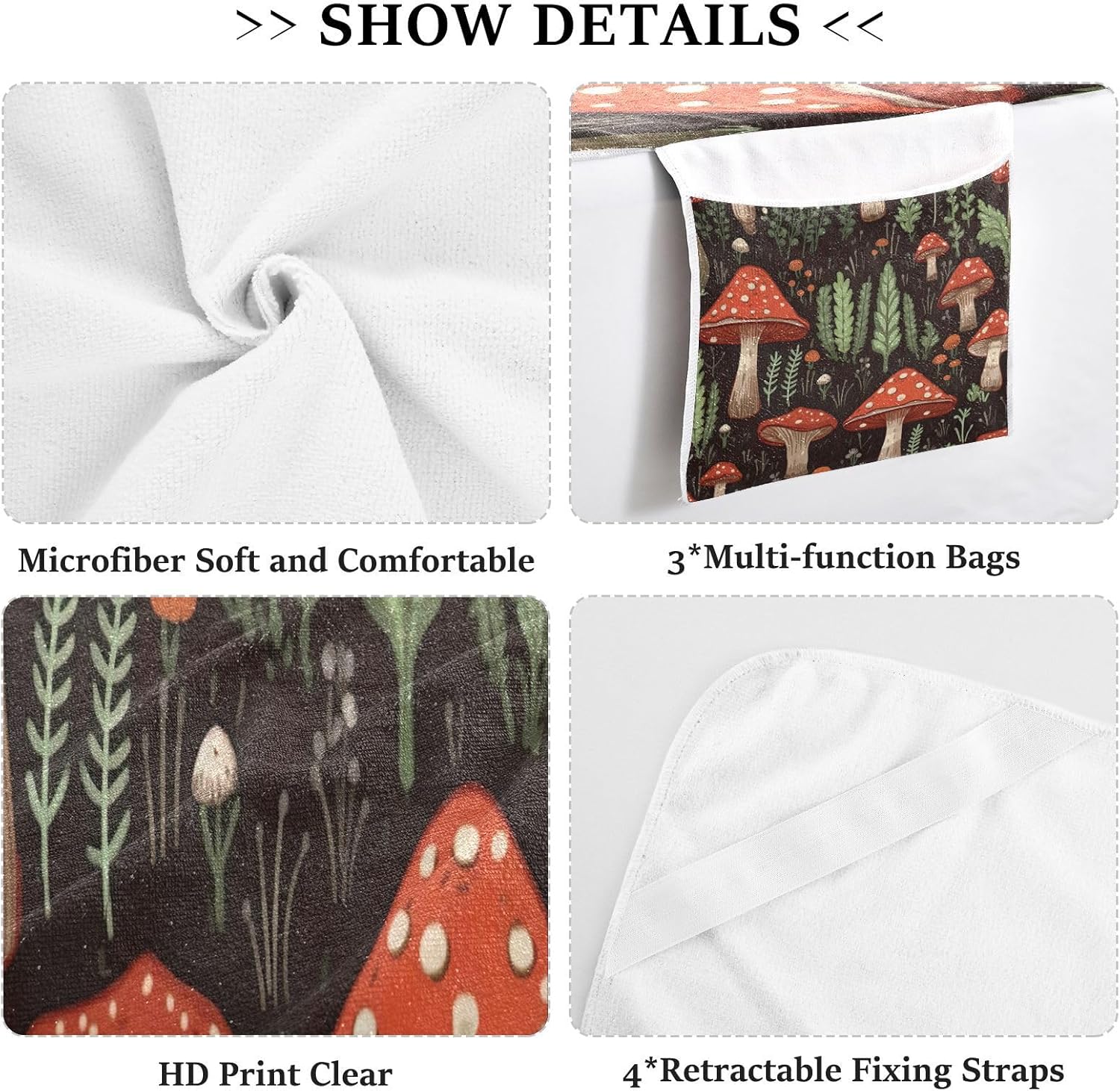 FRMG Mushroom Patio Chaise Lounge Covers Beach Chair Cover Beach Chair towel lounge chair towel cover 2012161a